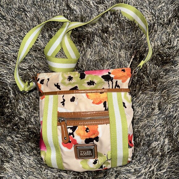 Tyler Rodan Purse Bag Crossbody Floral Design Adjustable Shoulder Strap EUC - Picture 1 of 7